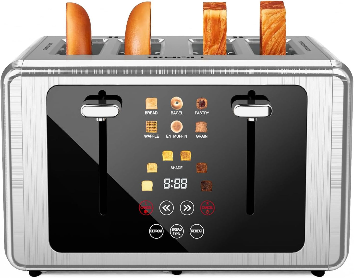 Stainless Steel Touch Screen Digital Timer Toaster